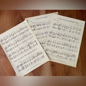 Vintage Christmas Sheet Music Set for framing